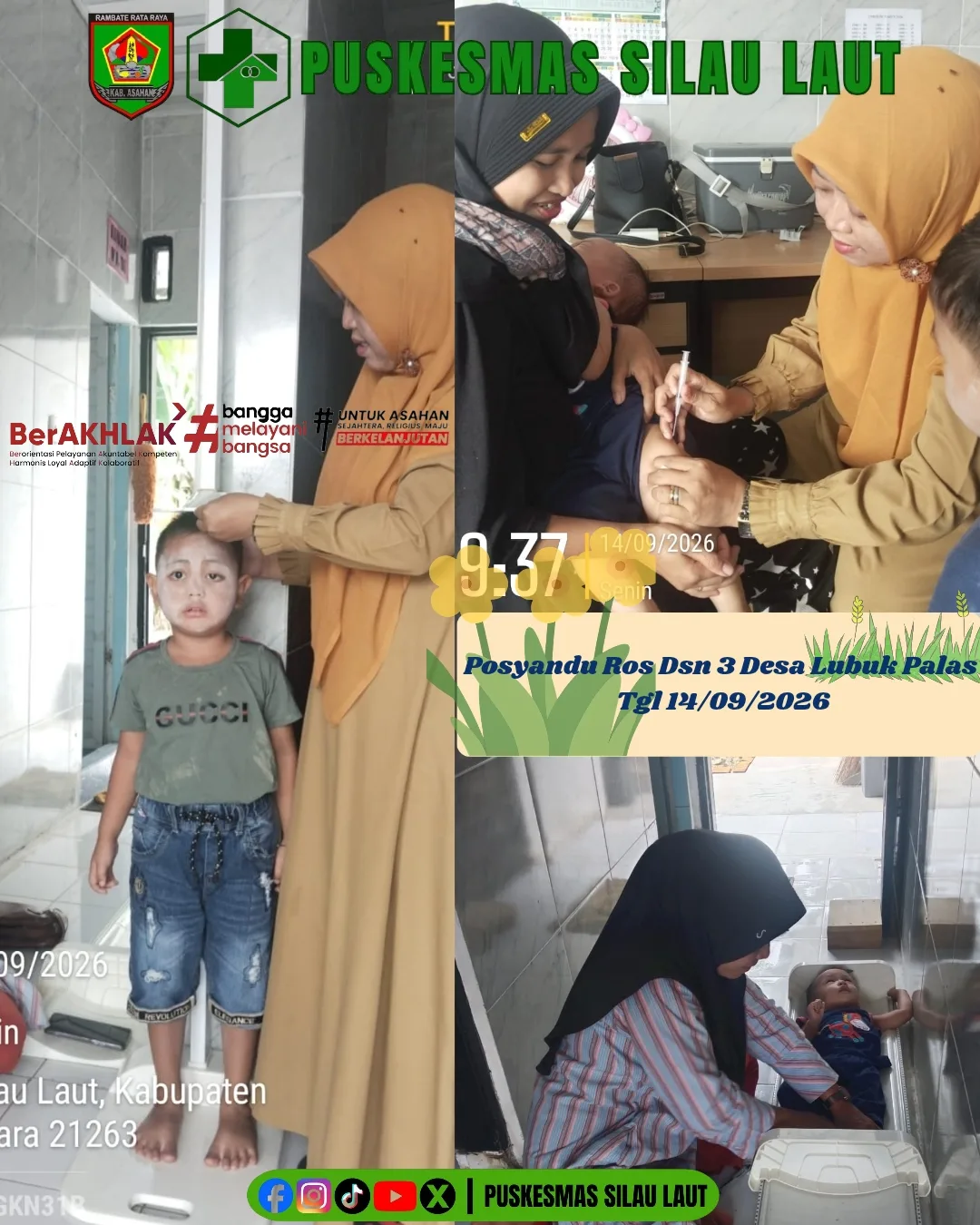 🌸 Kegiatan Posyandu Ros Dsn. 3 Desa Lubuk Palas 🌸